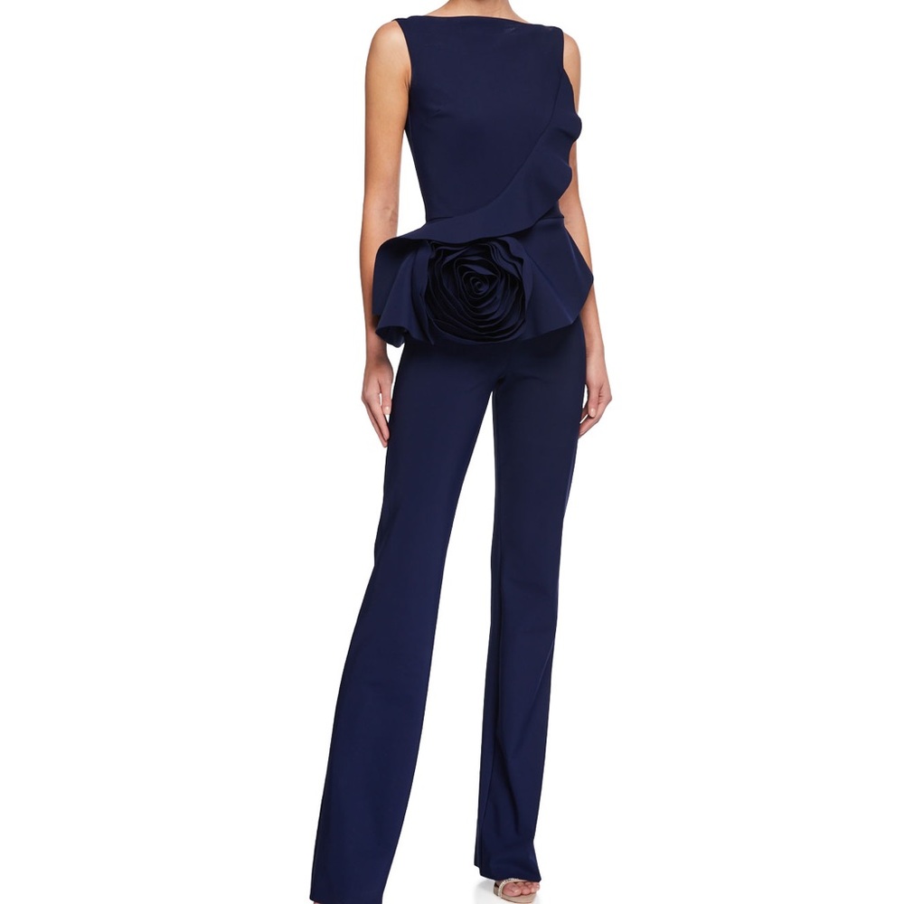 Chiara Boni La Petite Robe Rosette-on-Waist Sleeveless Jumpsuit